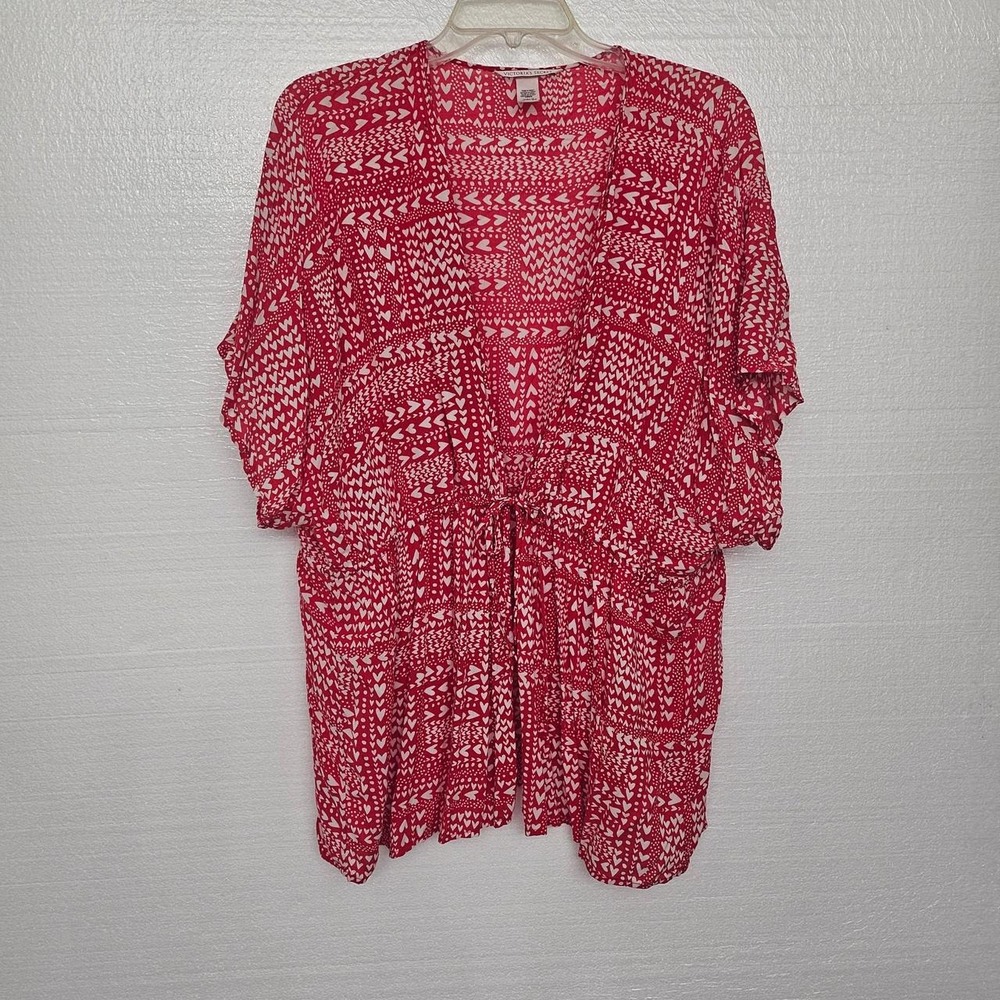 Victoria's Secret red and white heart robe. Size S